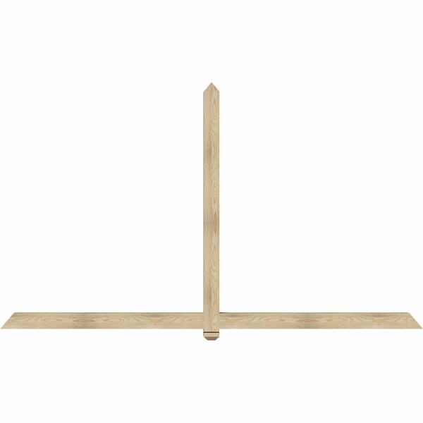 Ekena Millwork Eugene Rough Sawn Timber Gable Bracket, Douglas Fir, 108"W x 63"H x 4"D x 4"F, 14/12 Pitch GBW108X63X0404EUG00RDF - main